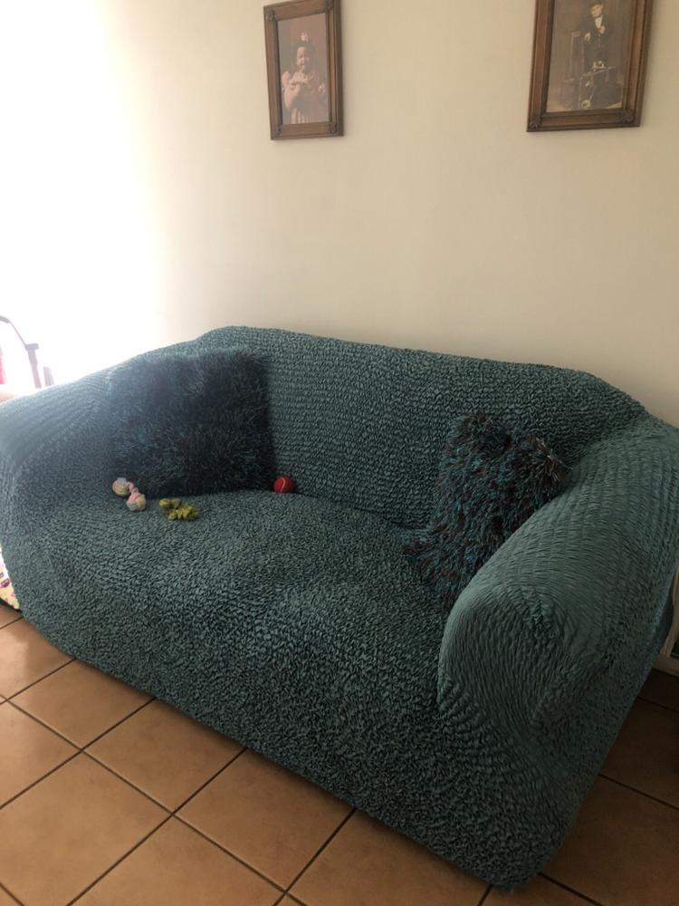Microfibra - Funda Sofa 3 cuerpos Green Emerald - Customer Photo From Lorena gabriela Torrejon arce