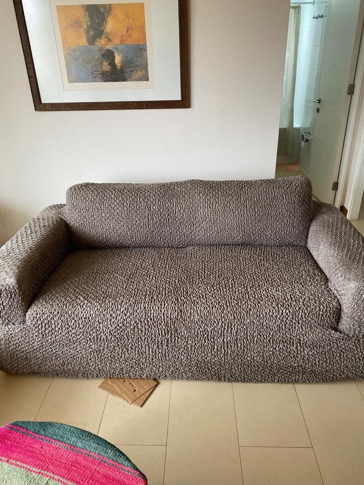 Velvet - Funda Sofa 2 cuerpos Brown - Customer Photo From Anonymous