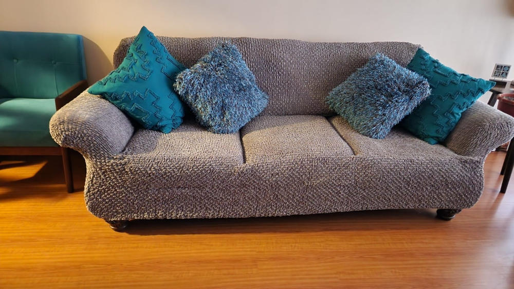 Velvet - Funda Sofa 3 cuerpos Brown - Customer Photo From Anonymous