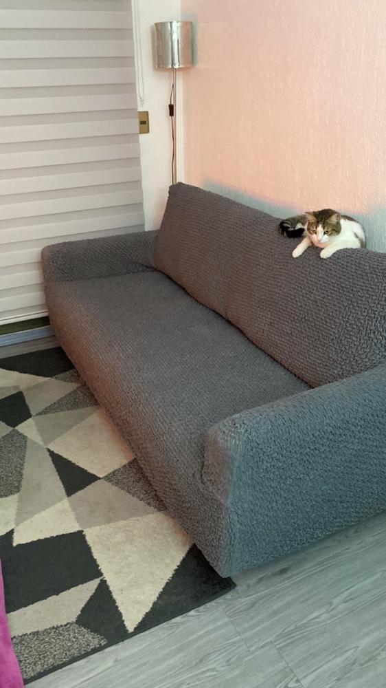 Velvet - Funda Sofa 3 cuerpos Graphite - Customer Photo From Cinthya Mercurio