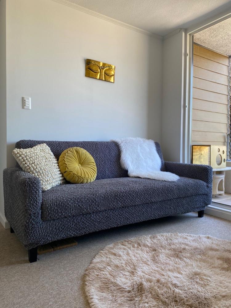 Velvet - Funda Sofa 3 cuerpos Graphite - Customer Photo From Katherine Rocha Moya