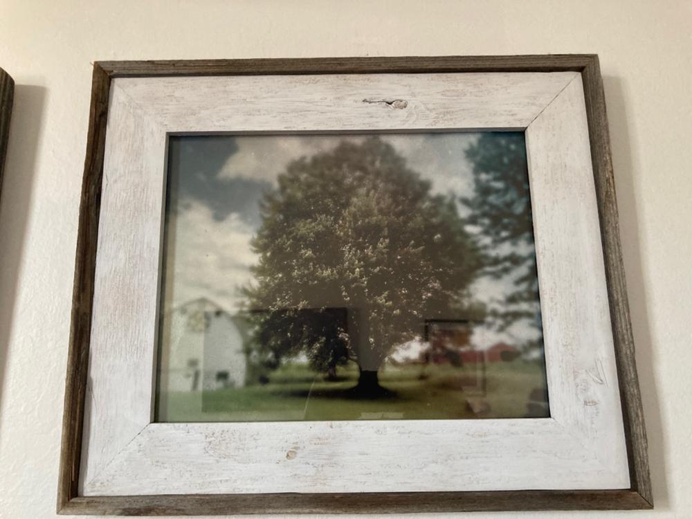 Barnwood Picture Frame with Whitewash Finish, Size 16x20 Reclaimed Wood  Frame