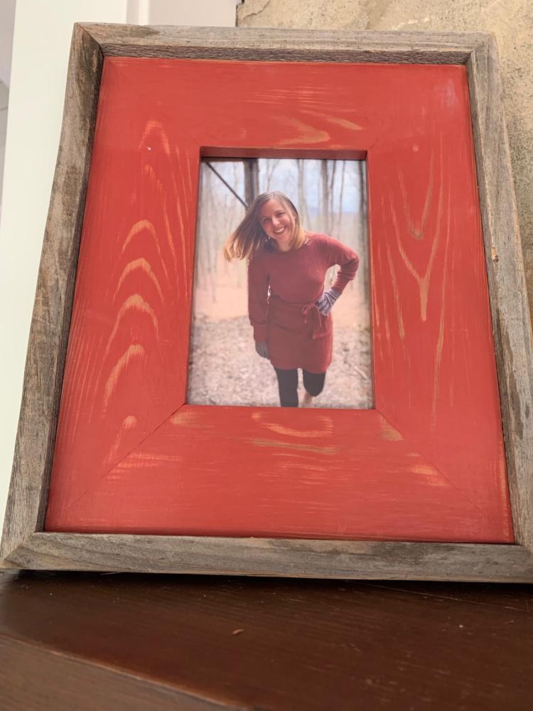 Barn Wood Picture Frame  Red Distressed Wood, 16x24