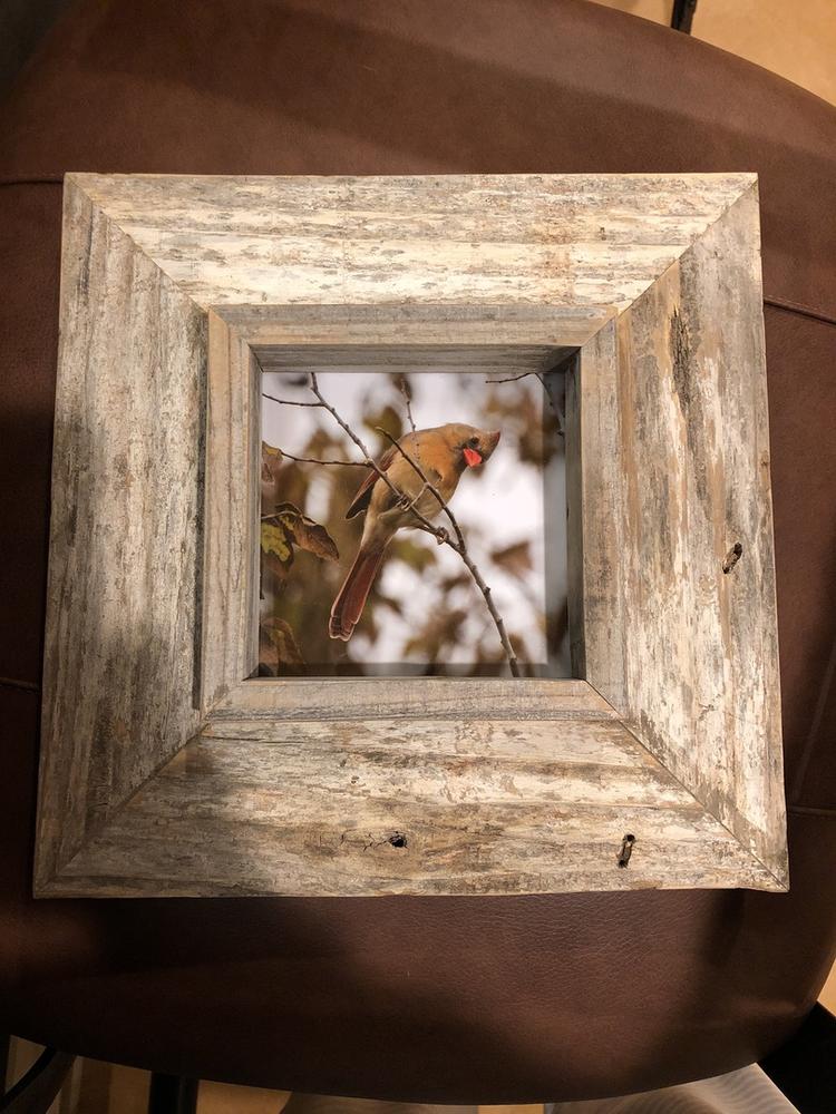 8x8 Picture Frames – Reclaimed Barn Wood Open Frame (No Glass or