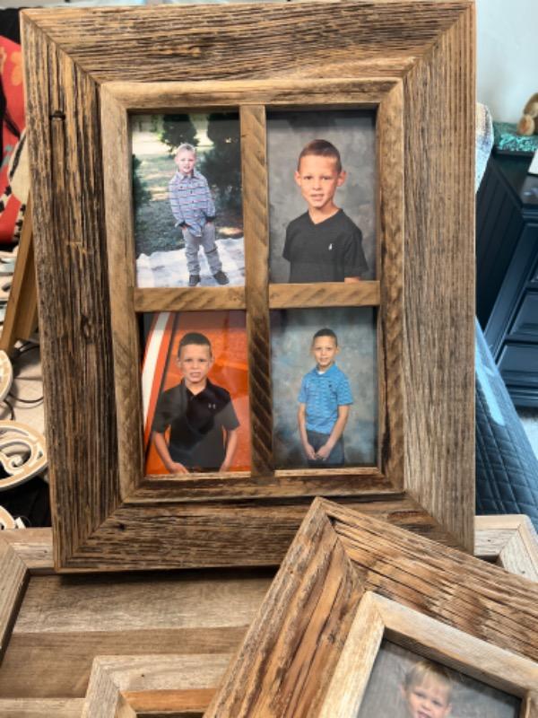 4x6 Barnwood with Cornerblocks Collage Frames - 4 openings