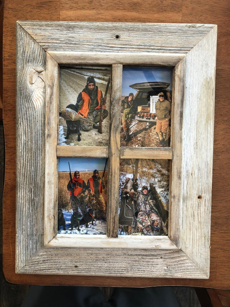 4x6 Barnwood with Cornerblocks Collage Frames - 4 openings