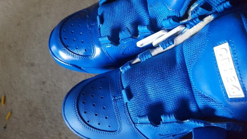 blue shoe paint