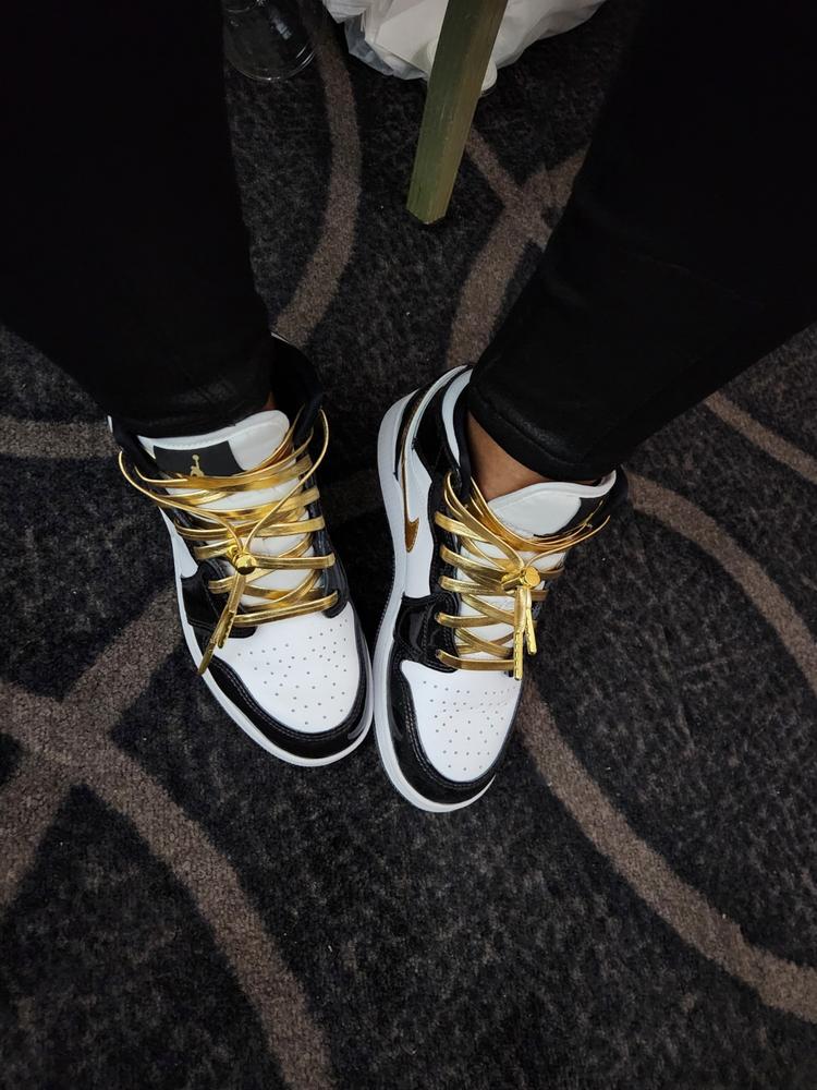 Gold Luxury Leather Laces Gold Plated Shoe Laces