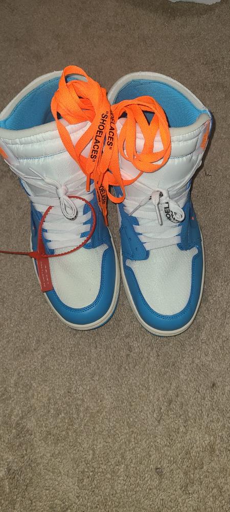 Neon Orange/Black Off-White Style Shoelaces 45