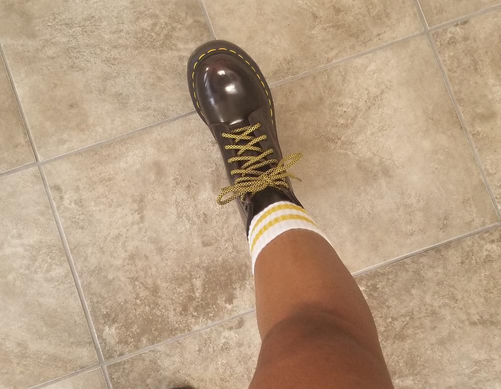 Katty Customs - The bottom of the yellow shoe is purple. “Forever Mamba 13s”  💛💜KattyCustoms.com for all your custom needs. #kattycustoms #kattylenoir  #kattyfornia #angelusdirect #lacelab #nike #jordan #jordan13 #custom  #
