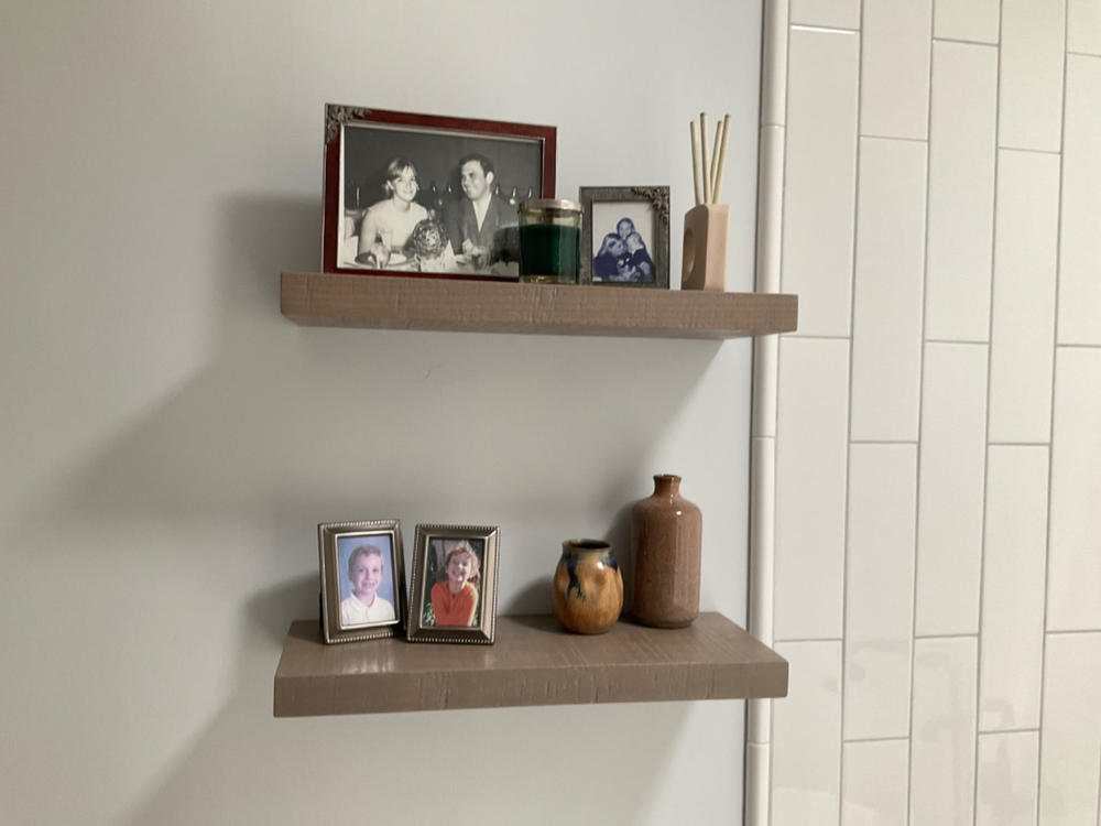 Gray deals floating shelves