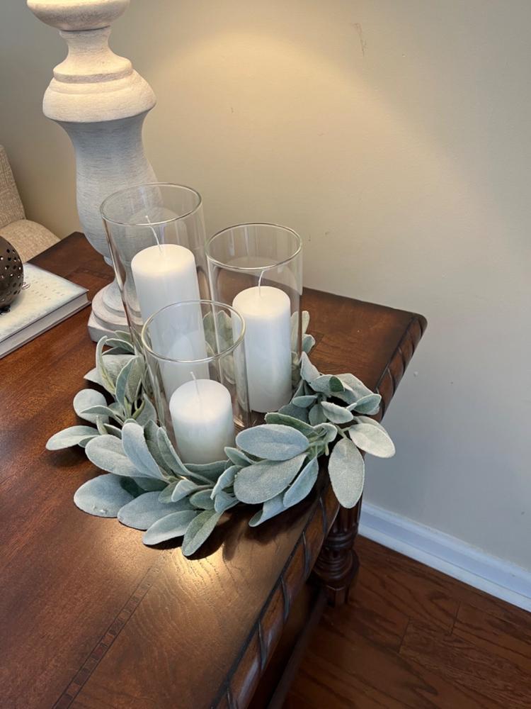 12 Slim Pillar Candles and Cylinder Vases - Customer Photo From Melissa Montgomery