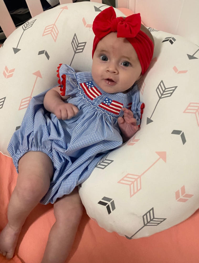 Salute The Flag Smocked Bubble, Blue - Customer Photo From Jenny McElhaney