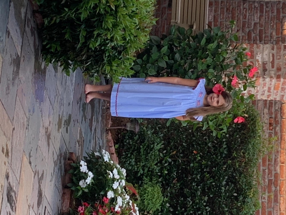 Salute The Flag Smocked Dress, Blue - Customer Photo From LAura Guillot