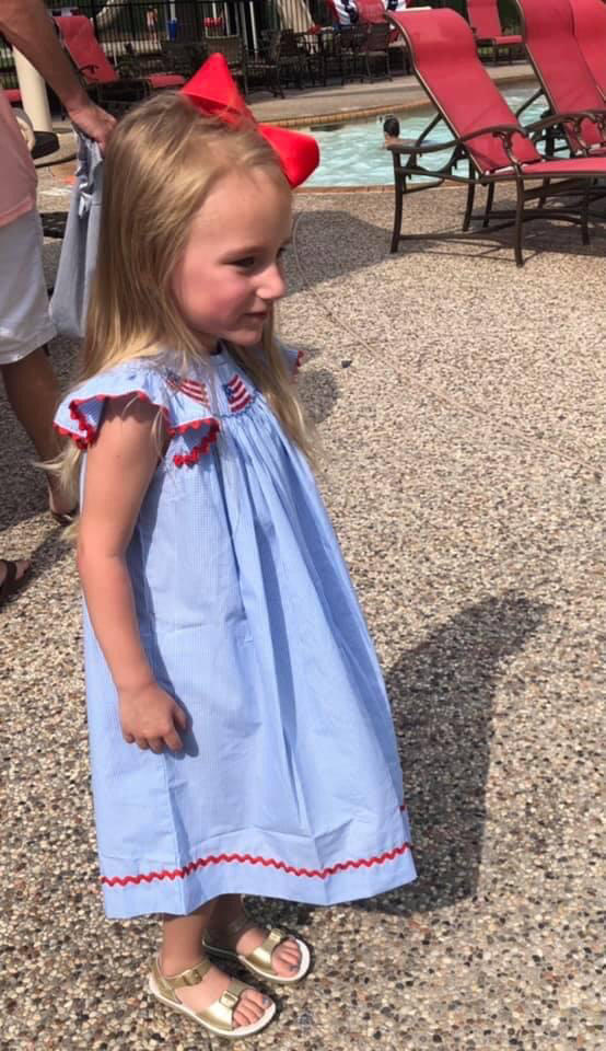 Salute The Flag Smocked Dress, Blue - Customer Photo From Linda Sneed
