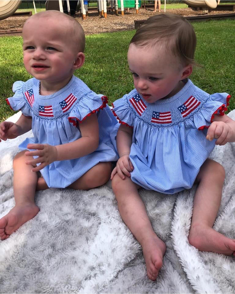 Salute The Flag Smocked Dress, Blue - Customer Photo From Linda Sneed