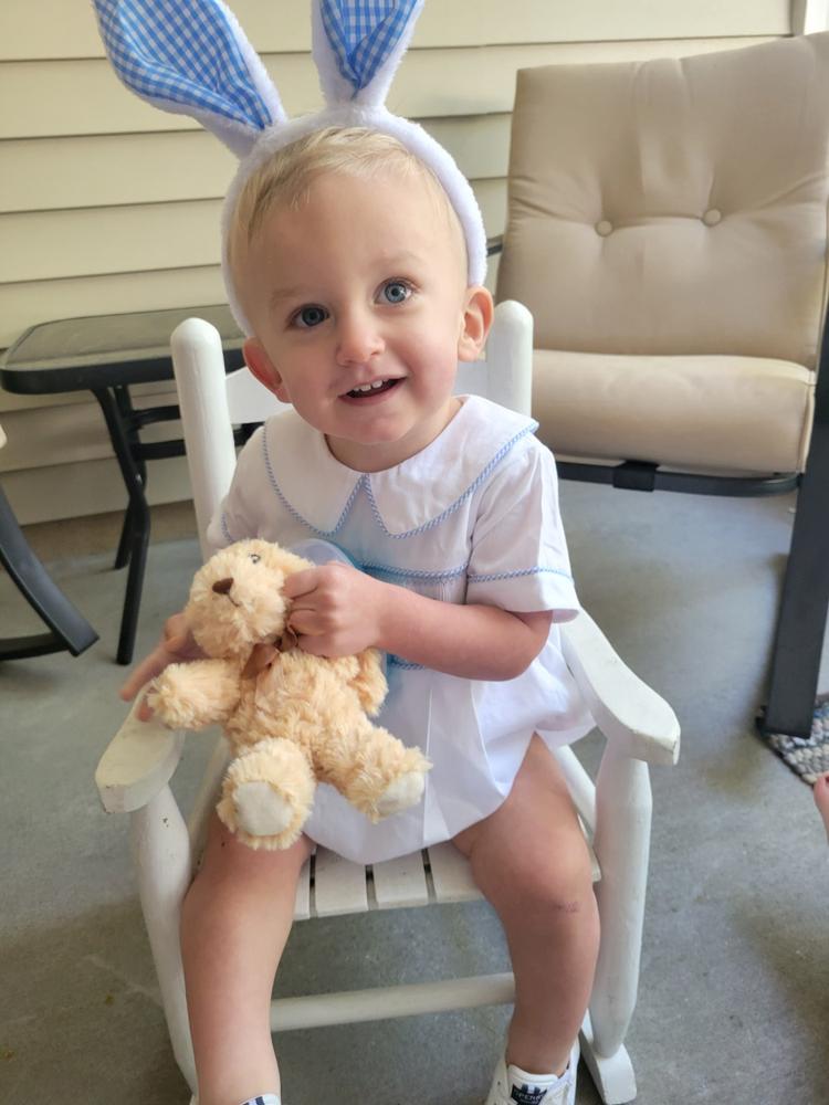 Peter Cottontail Smocked Bubble, Blue - Customer Photo From Kelsey Thompson
