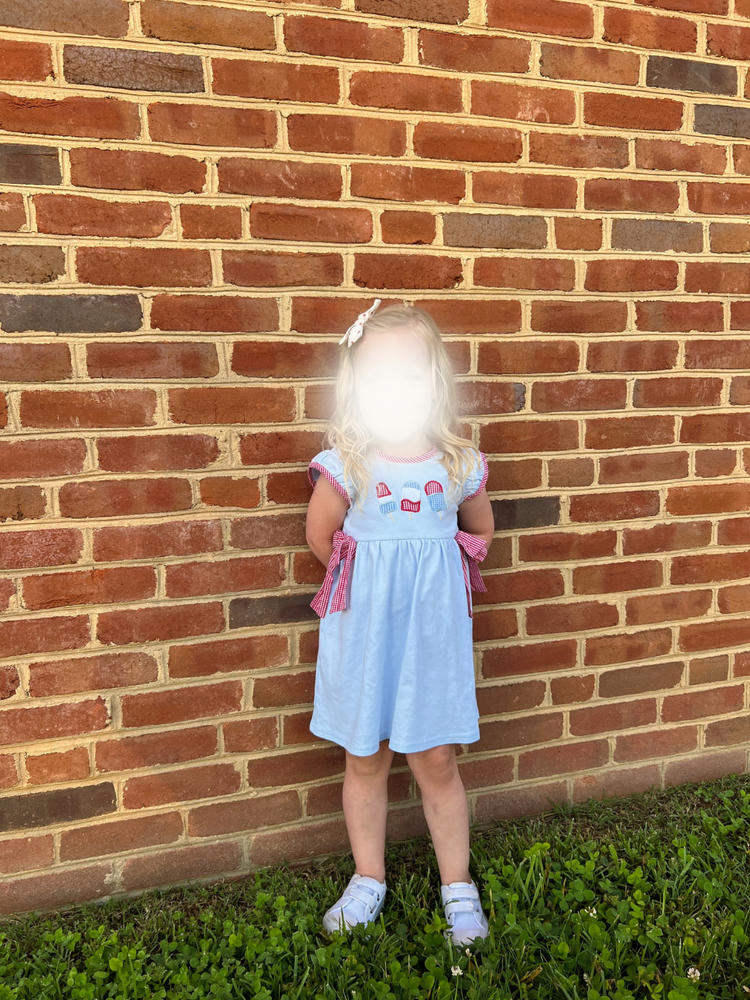 Popsicles and Patriotism Applique Dress, Blue - Customer Photo From Kasey Gregory