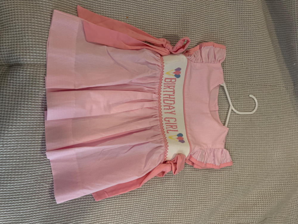 Birthday Girl Smocked Dress, Pink - Customer Photo From Callie Fink