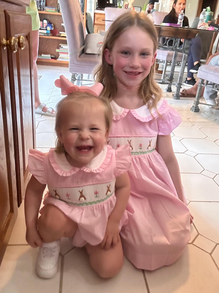 Bunny Tails Smocked Dress, Pink - Customer Photo From Becky Bozesky