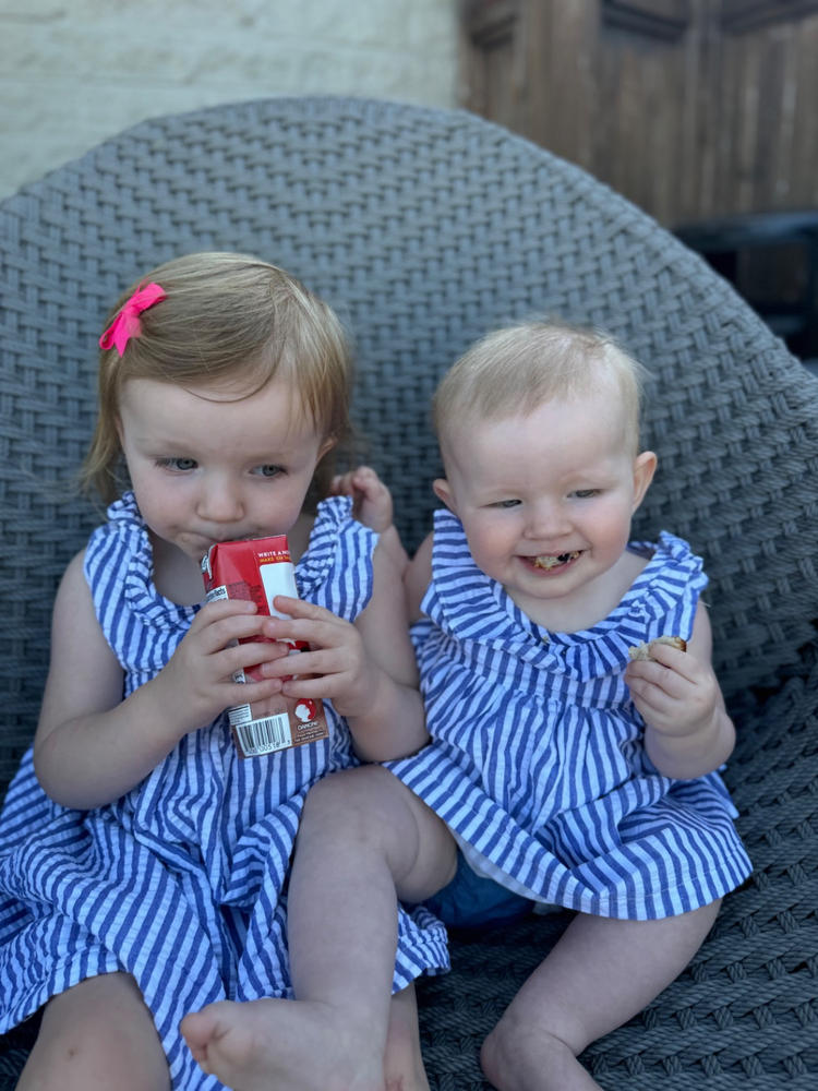 Sadie Seersucker Striped Dress, Blue - Customer Photo From Debi Mercuri