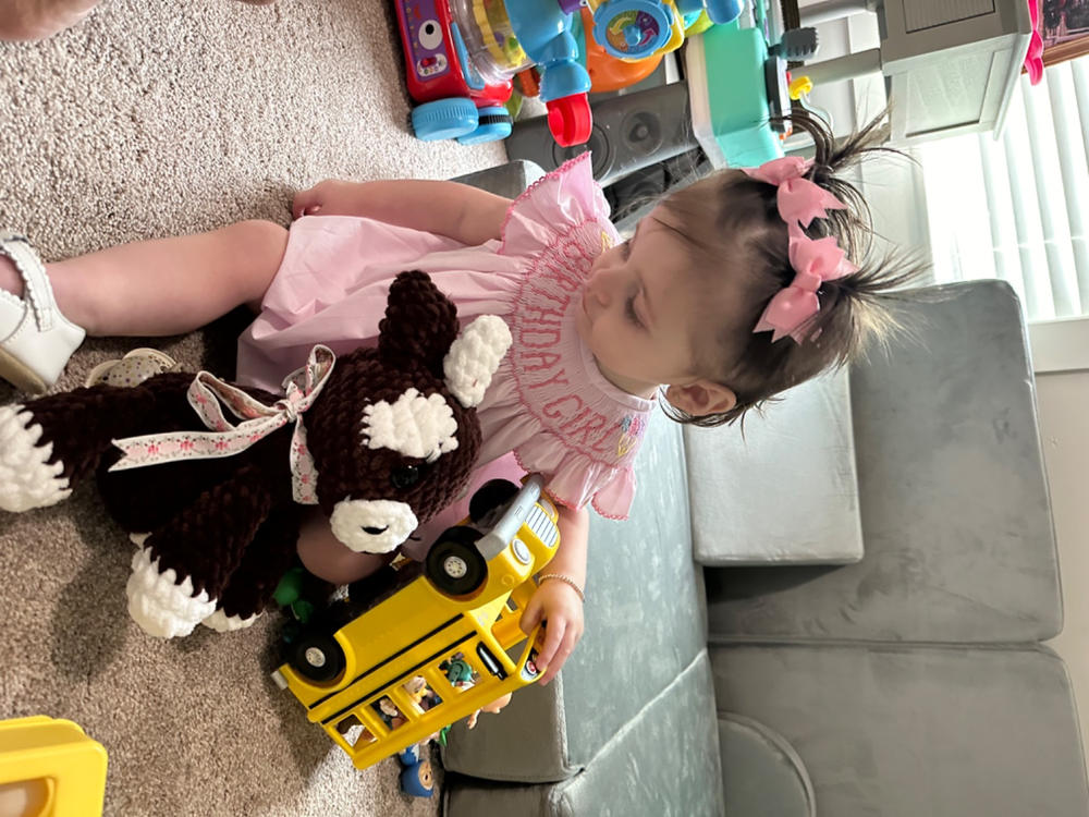 Birthday Girl Smocked Bubble, Pink - Customer Photo From David Farr