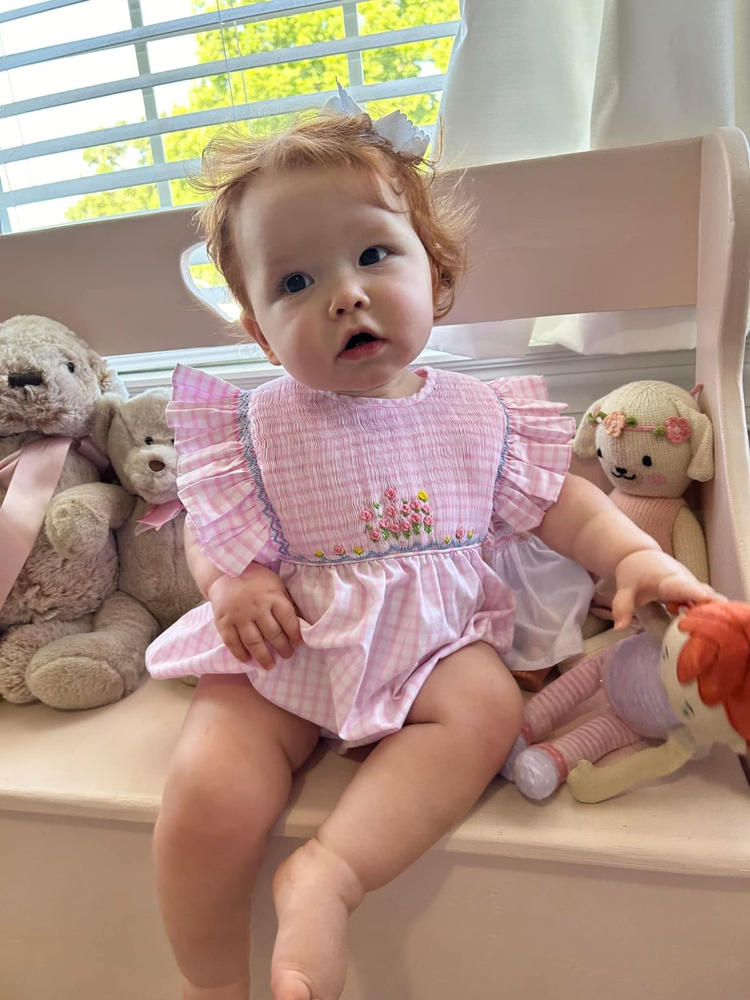 The More You Grow Smocked Bubble, Pink - Customer Photo From Jenny Allen