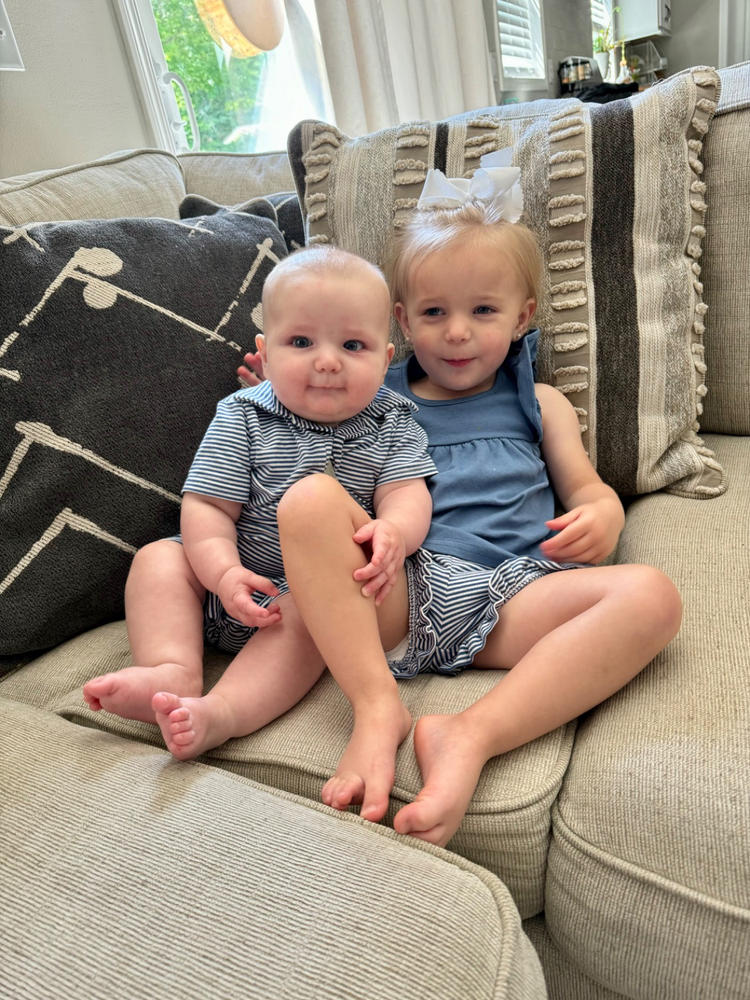 Levi Short Romper, Denim Blue Stripe - Customer Photo From Megan Wood