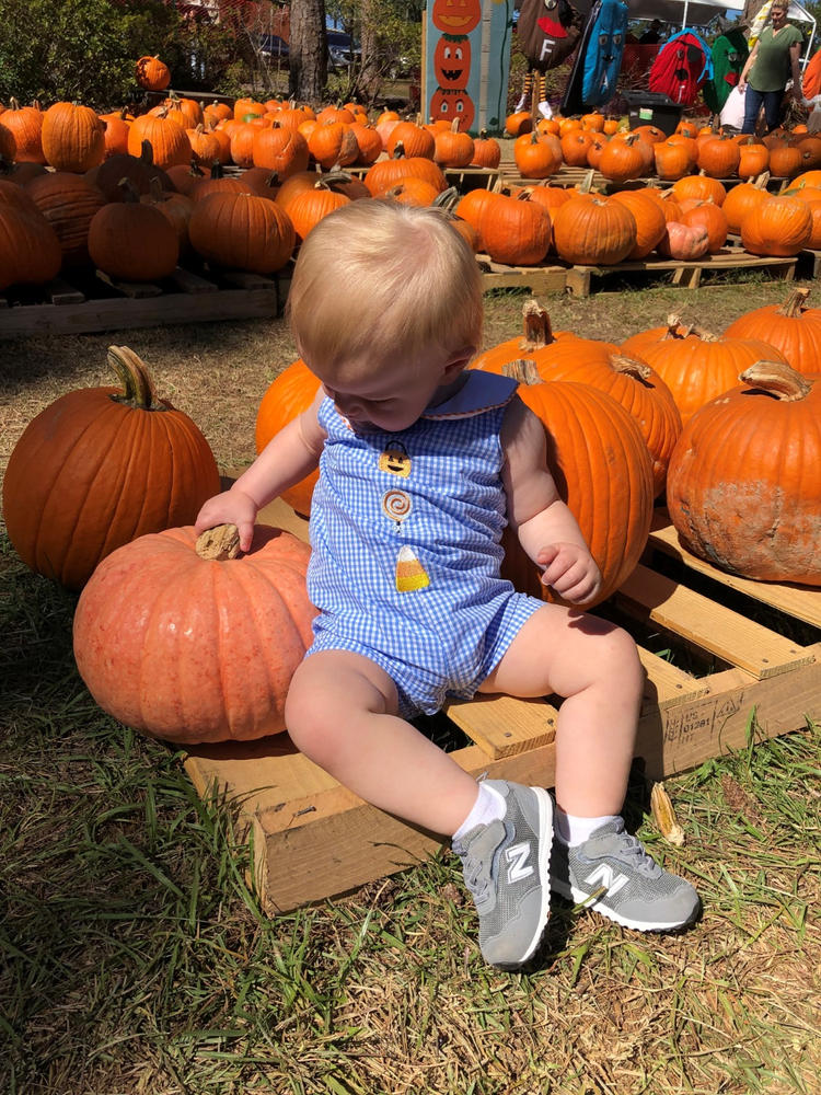 Spooky Season Embroidered Jon Jon, Blue - Customer Photo From Allison Rudd