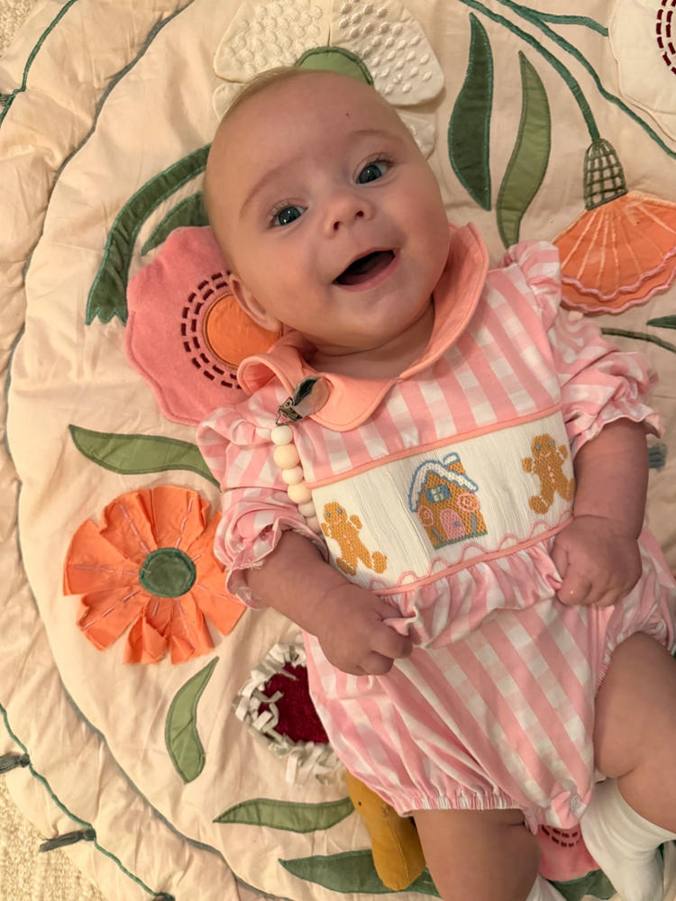 Ginger Snap Season Smocked Bubble, Pink - Customer Photo From Margaret E Jackson