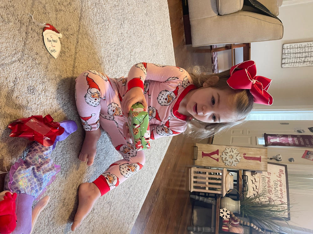 Pink Christmas Bamboo Pajama Set, Pink - Customer Photo From Khasi Cart