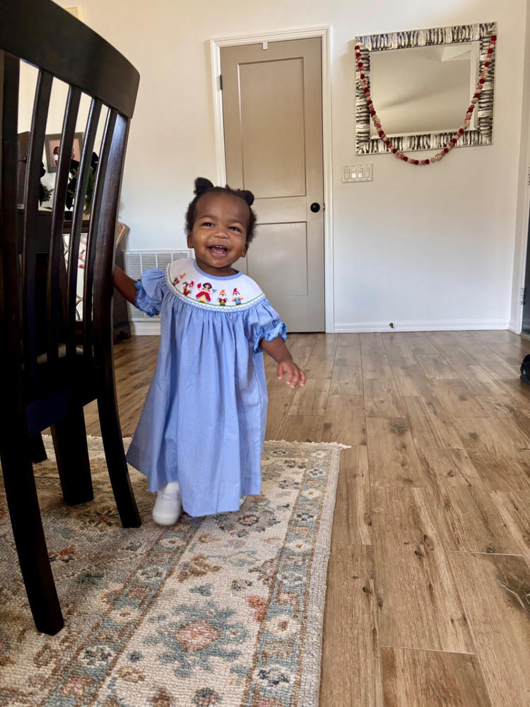 Fairest of Them All Smocked Bishop Dress, Blue - Customer Photo From Brittani Gresseau