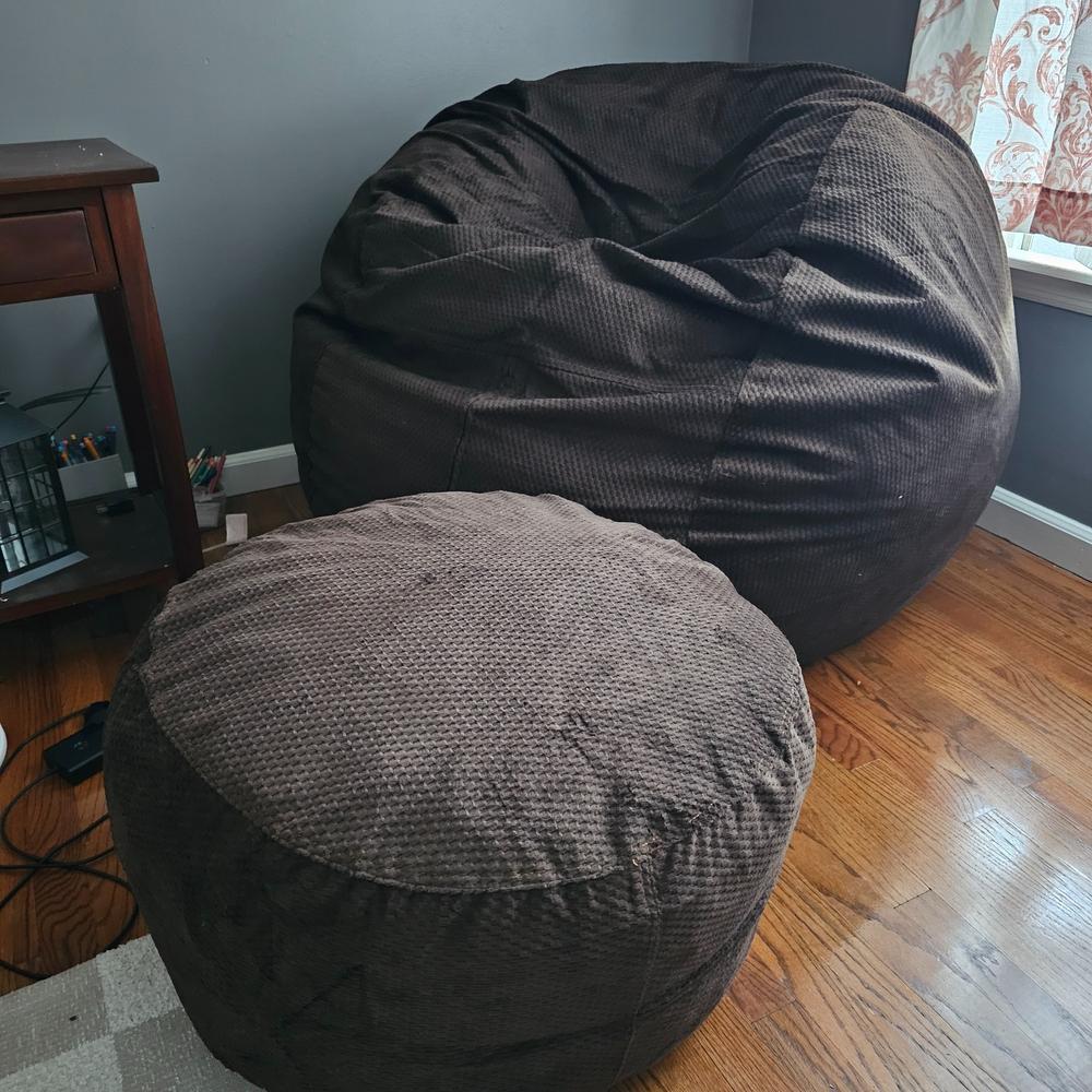 Pouf Footstool - Chenille - Customer Photo From Theresa Eisenbrey