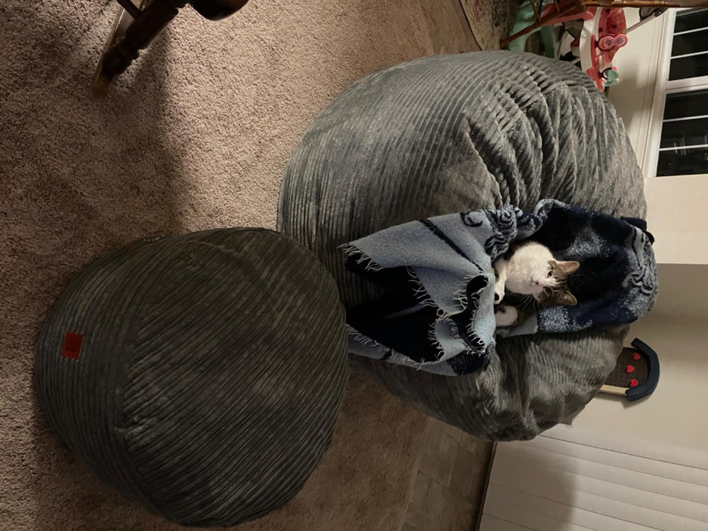 Pouf / Footstool - Terry Corduroy - Customer Photo From Crystalyn Lazo