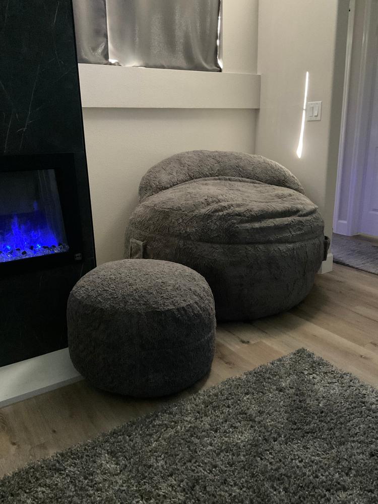 Pouf/Footstool Cover - NEST Bunny Fur - Customer Photo From Erin