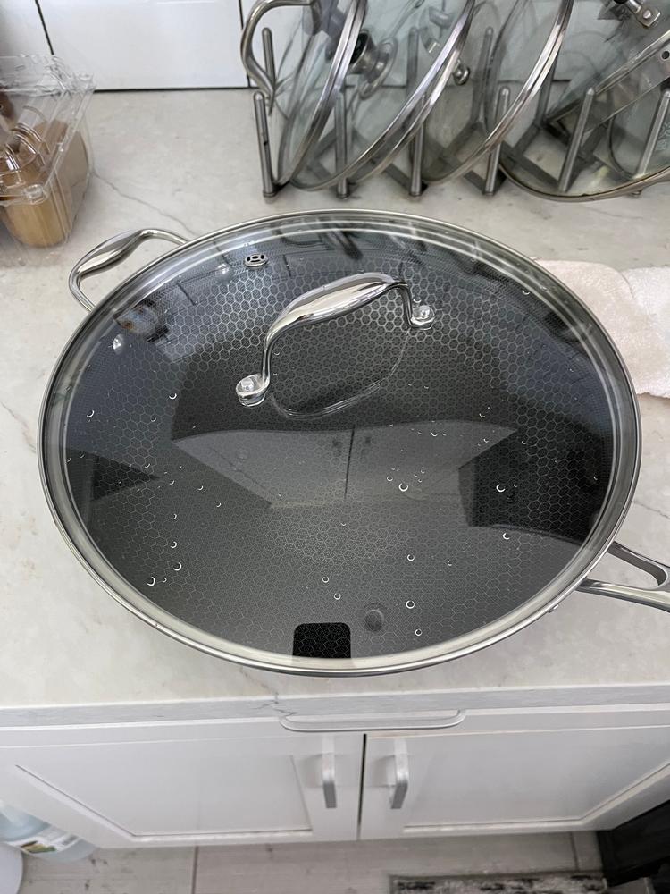 12" Clad Wok with Lid High End Cooking Wok Clad Cookware Hexclad