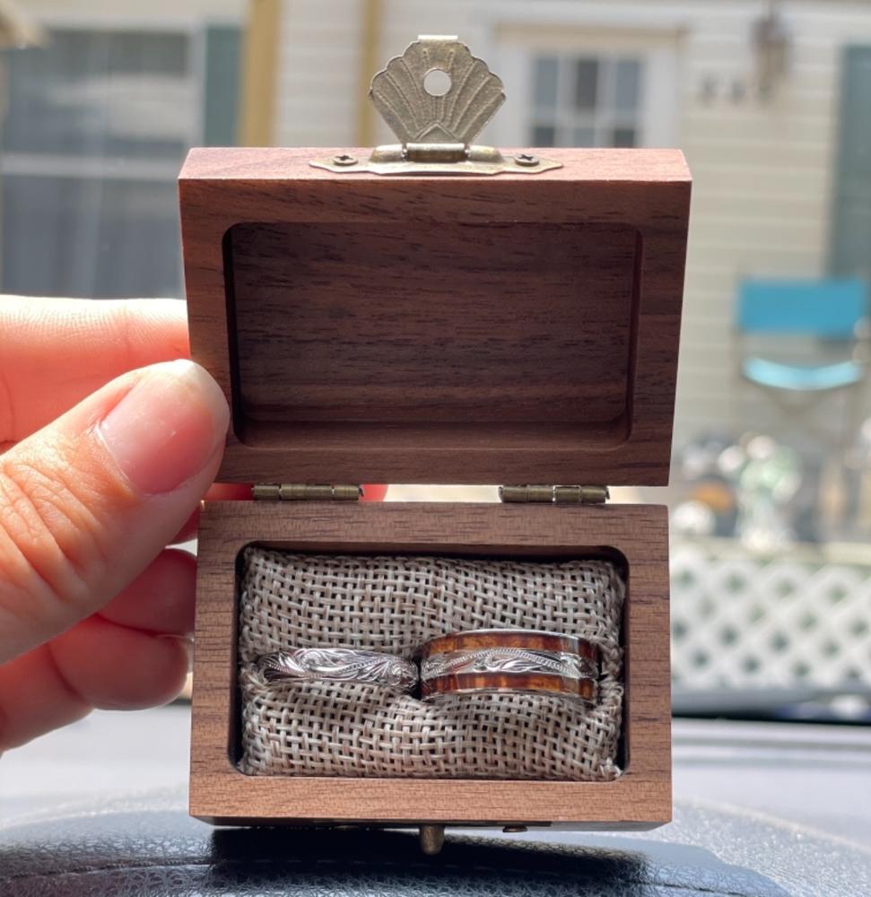 Hand Made Premium Wood Ring Box - Customer Photo From Stacy Jinkins