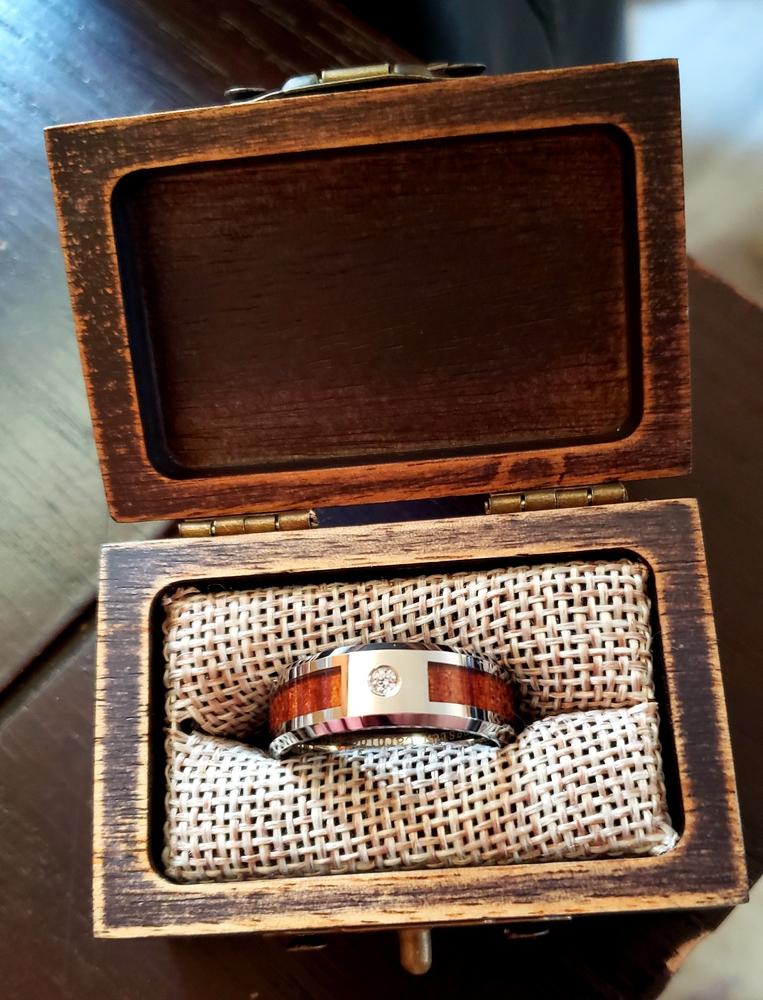 Hand Made Premium Wood Ring Box - Customer Photo From Mykala Hughes
