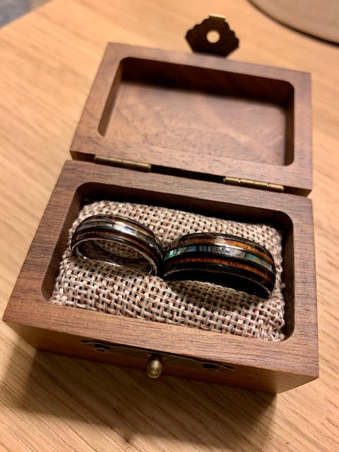 Hand Made Premium Wood Ring Box - Customer Photo From Kristin Lew