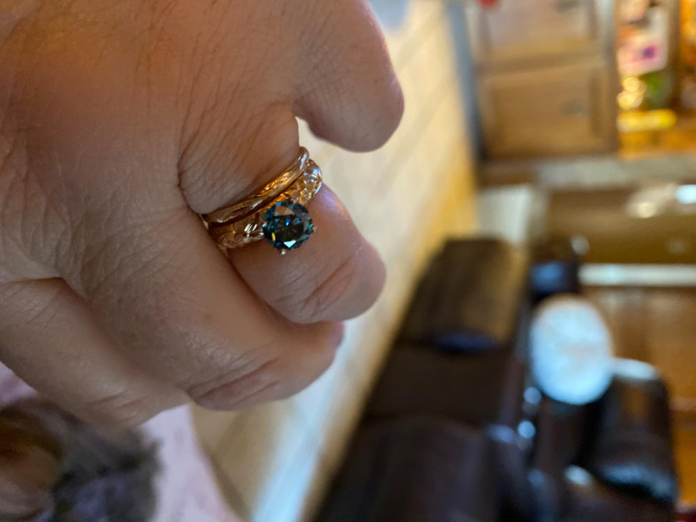 14K Gold Ring [2mm] Hawaiian Hand Engraved Heritage Design - Dome Shape - Customer Photo From Pamela Smith