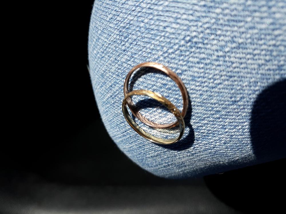 14K Gold 2mm Ring with Hawaiian Hand Engraved Floral Design - Dome Shape, Standard Fitment - Customer Photo From Michelle T.
