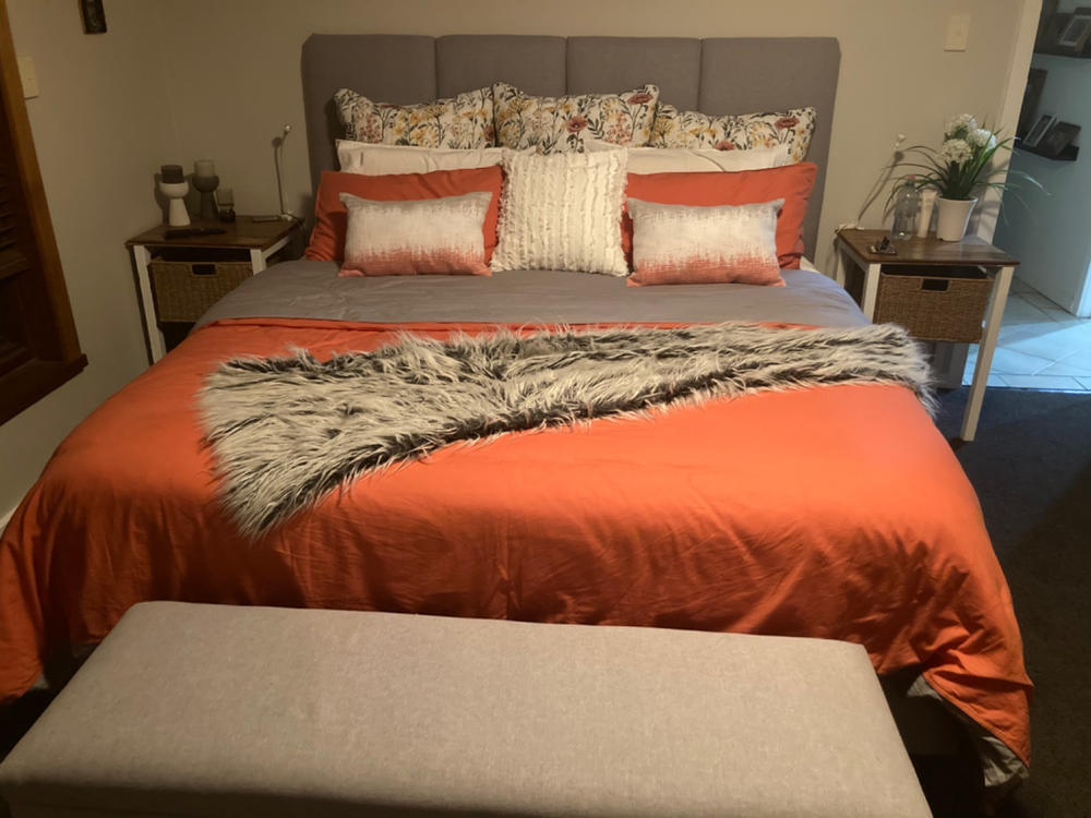 Vintage Cotton Reversible Quilt Cover Sets Rust and Grey - Customer Photo From Shirley Fulwood 