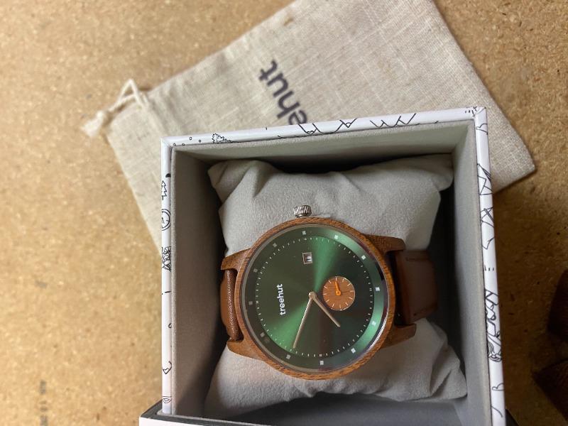 Green Dial Watch | Men's Timepiece With Koa Wood | Treehut