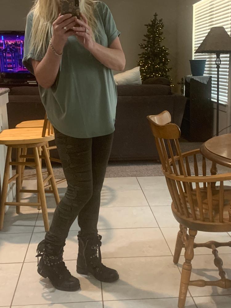 Crystal High Foldover Long Leggings - Customer Photo From MIchelle