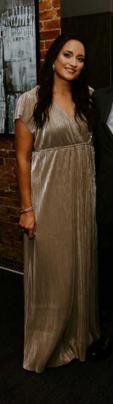 Athena Pleated Maxi Dress In Gold