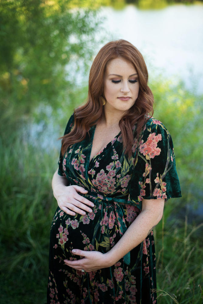 Uma Velvet Maxi Dress | Jade Floral | Baltic Born