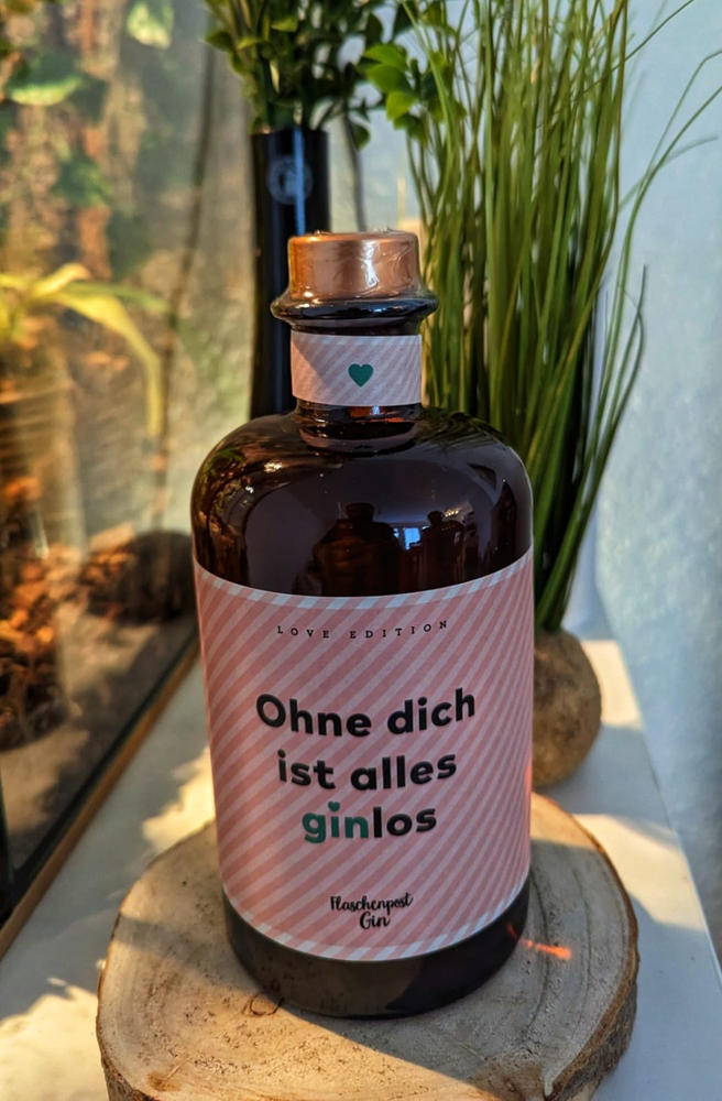 Ohne dich ist alles ginlos® by Flaschenpost Gin - Love Edition - Tonka & Vanille - Customer Photo From Katja Schwartz
