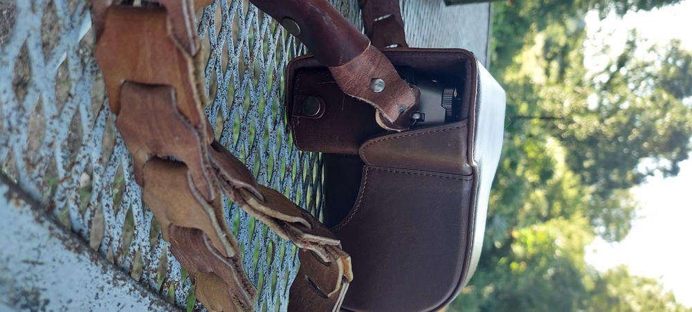 MegaGear Fujifilm X-T30, X-T20, X-T10 (16-50mm/18-55mm Lenses) Ever Ready Leather Camera Case and Strap - Customer Photo From Anonymous