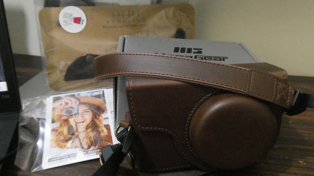 MegaGear Panasonic Lumix DC-ZS80, DC-ZS70, DC-TZ95, DC-TZ90 Ever Ready Leather Camera Case and Strap - Customer Photo From gm