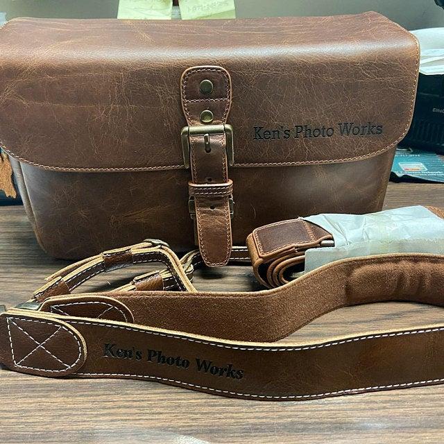 MegaGear Torres Genuine Leather Camera Messenger Bag for Mirrorless, Instant and DSLR Cameras - Customer Photo From Angela